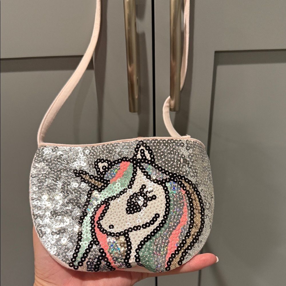 Gymboree Silver Unicorn Sequin Bag